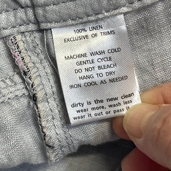 Horny toad womens wide leg pants sz 14 gray linen beachy lightweight minimalist - Picture 12 of 12